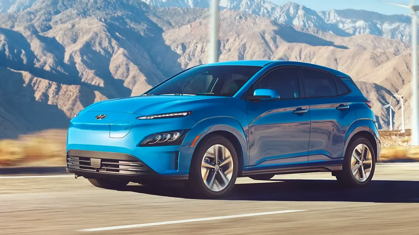 Hyundai Kona driving on the road