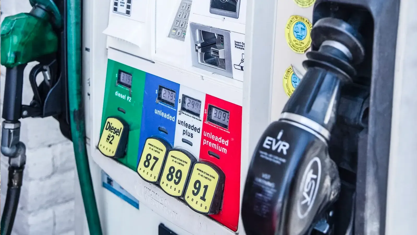 Gasoline pump close up