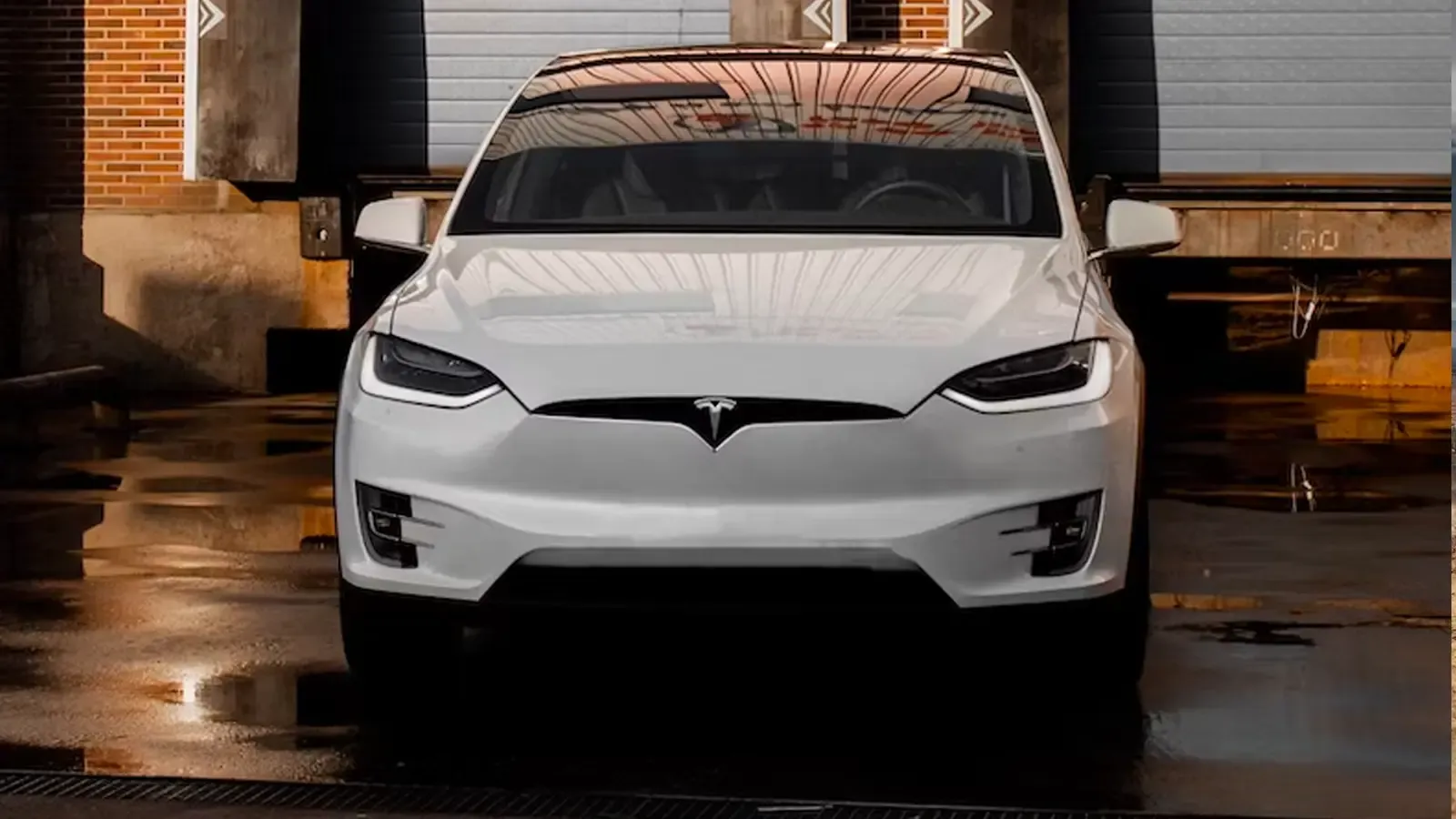 Tesla Model X exterior front shot in white